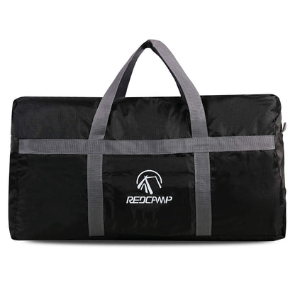 REDCAMP Foldable Travel Bag, 96L Extra Large Sports Bag, Packable Duffle Bag, Lightweight Waterproof Duffel Holdall Bag, Black