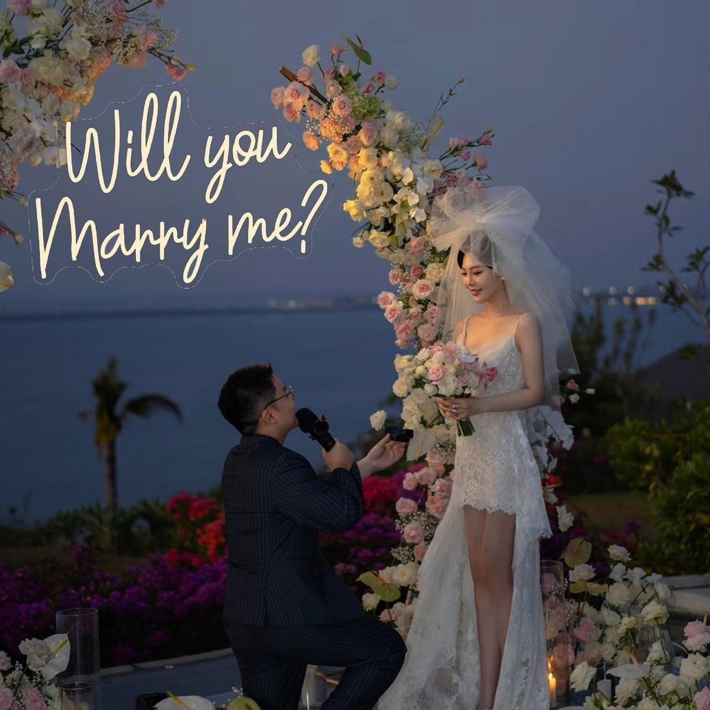 XIMAQIS Will You Marry Me Neon Sign 23inches Custom Wedding Dimmable Neon Light Sign Led Lights signs for Wedding Party Decor wedding Backdrop Home Wall Decor Gift for Her neon Art