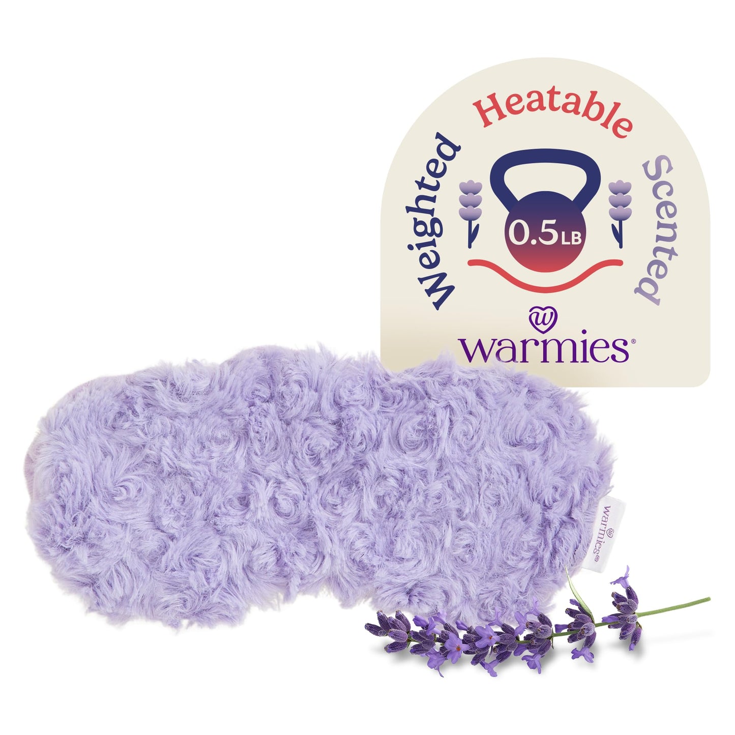 warmies Microwavable Eye Mask for Warmth & Comfort - Heating & Cooling Compress for Calming Relaxation - Weighted & Heated Eye Mask with Scented Lavender for Sleeping - Gray