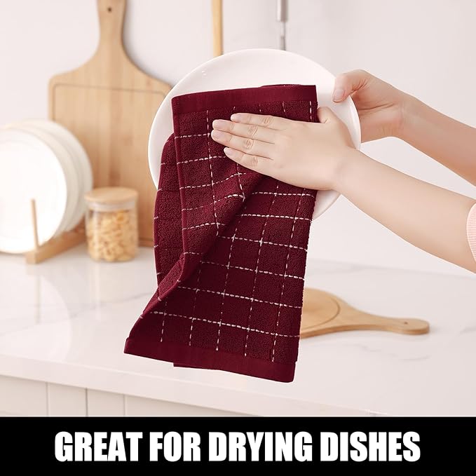 Homaxy 100% Cotton Terry Kitchen Dish Cloths, Ultra Soft and Absorbent Dish
