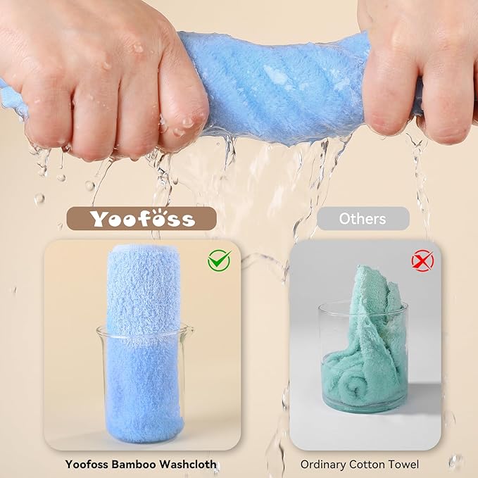 Yoofoss Luxury Washcloths Towel Set 10 Pack Baby Wash Cloth