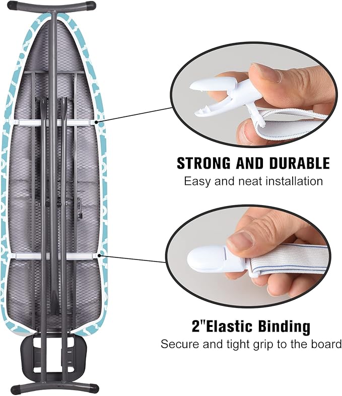 Ironing Board Cover and Pad, Standard Size 15" x 54" Iron Board Replacement
