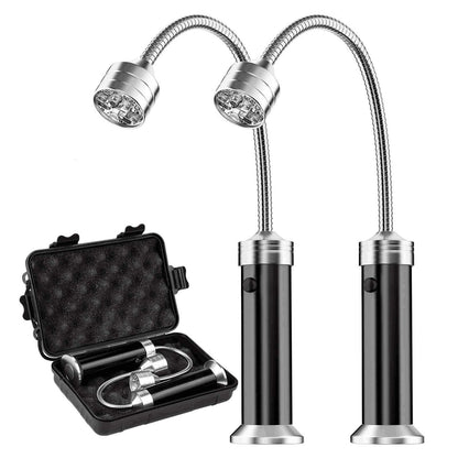 MojiDecor BBQ Barbecue Grill Light, Magnetic 360 Degree Adjustable BBQ Light Set Outdoor Grill Lights BBQ Accessories, Battery Operated, (2 Pack, Black)