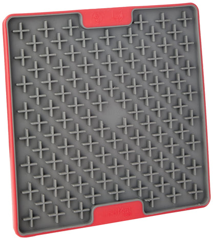 Lickimat Tuff, Heavy-Duty Buddy, Dog Slow Feeder Lick Mat, Boredom Anxiety Reducer; Perfect for Food, Treats, Yogurt, or Peanut Butter, Fun Alternative to a Slow Feed Dog Bowl - Red