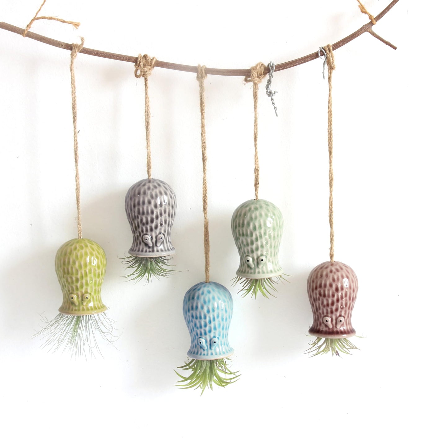 GNILINY Octopus Air Plant Holder - 5 Pack Resin Hanging Stand for Home Decor, Cute Hanger for Air Plants/Succulent, Octopus Decor for Living Room/Office
