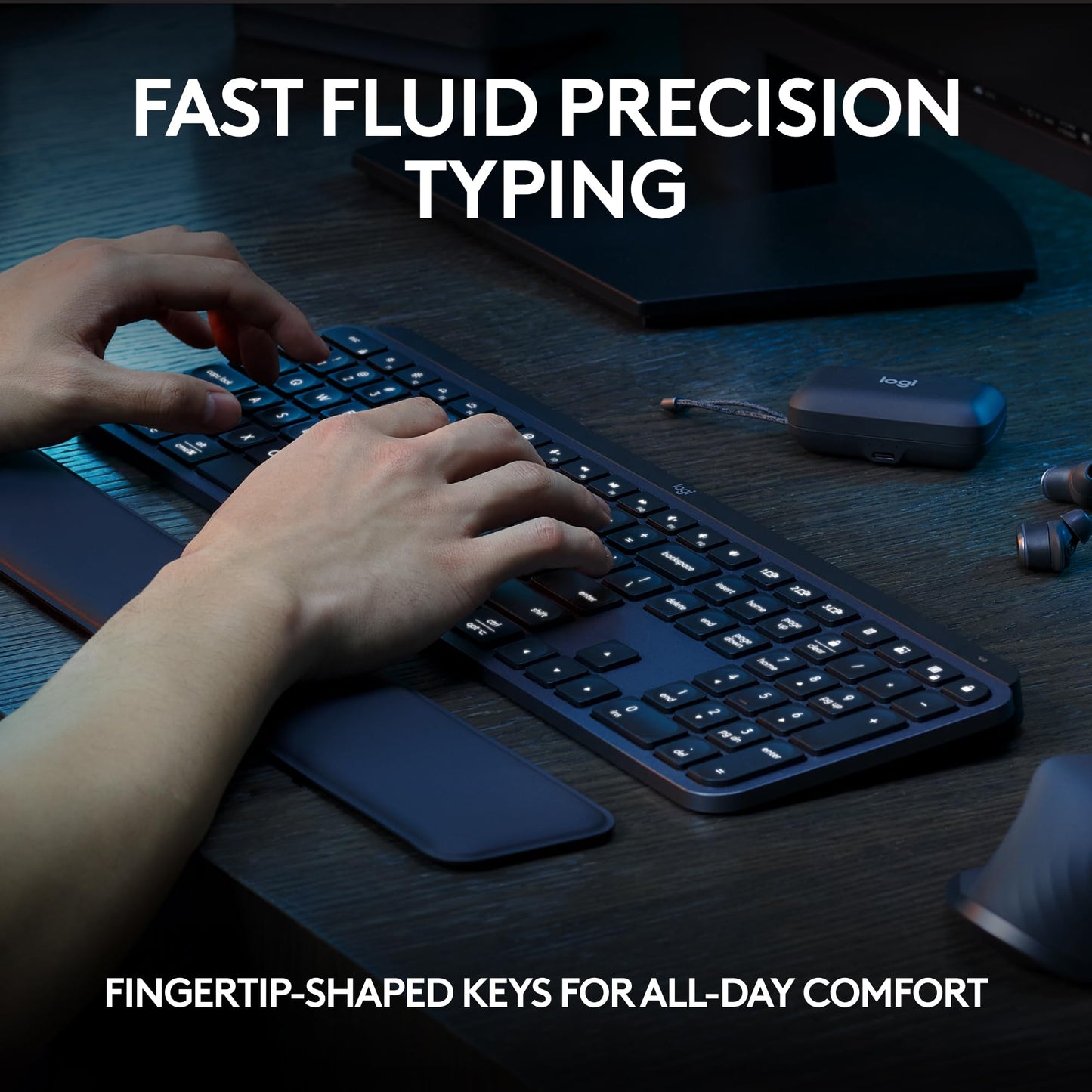 Logitech MX Keys S Wireless Keyboard, Low Profile, Fluid Quiet Typing, Programmable , Backlighting, Bluetooth, USB C Rechargeable, for Windows PC, Linux, Chrome, Mac, QWERTY UK English - Graphite