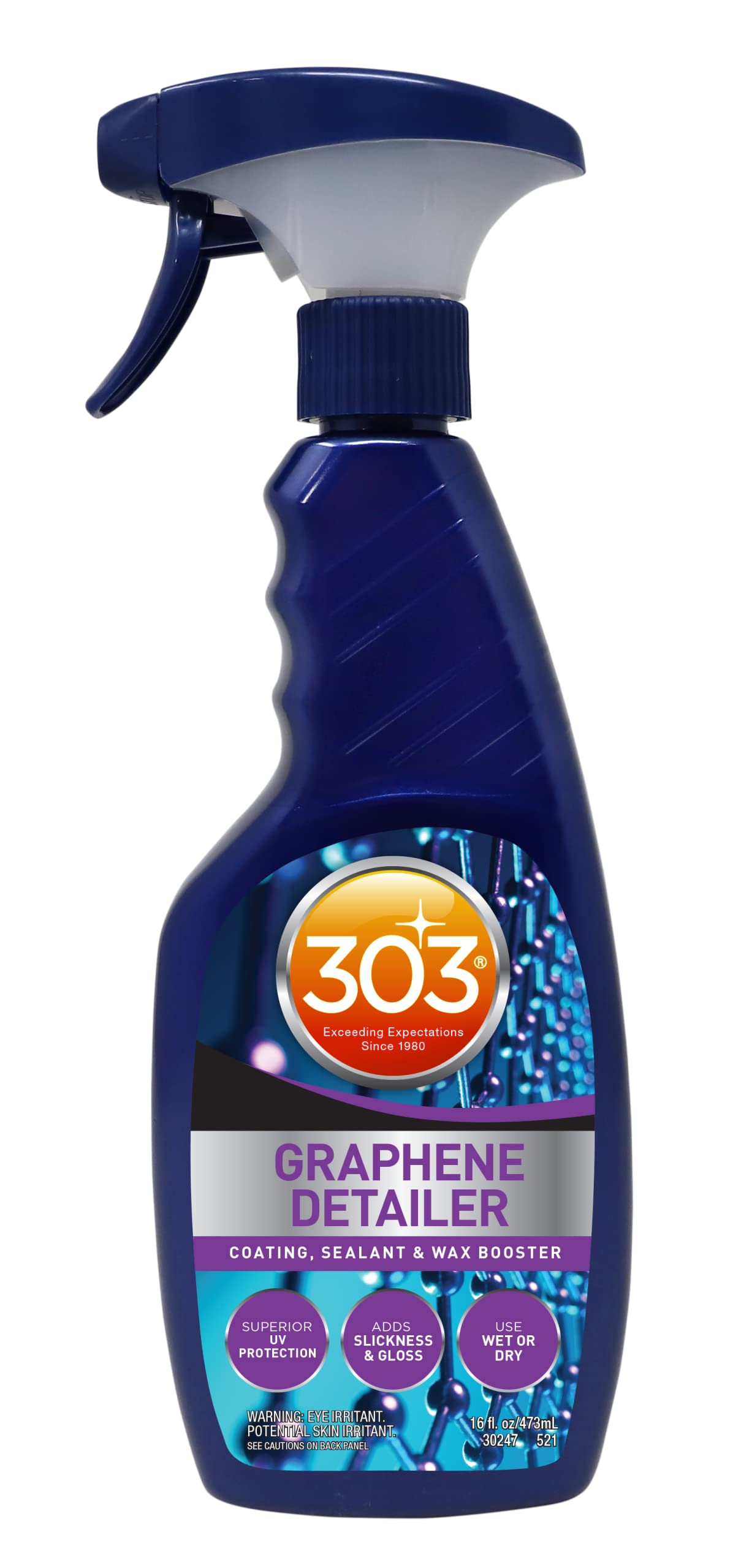 303 Products Graphene Detailer Spray, Enhances Gloss & Protection on Existing Coating, Sealants & Waxes, UV Protectant, Drying Aid, Add Ceramic Graphene Protection, Waterless Car Detailing Spray, 16oz
