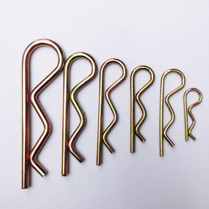 4Pcs Heavy Duty Hitch Pins Clip R Clips, Spring Retaining Wire Hair Pins ,Cotter Pin R Clip Strong Spring Tension Large for Trailer Tractors Mower Carts Truck Pin Clip Color Zinc M6x120mm