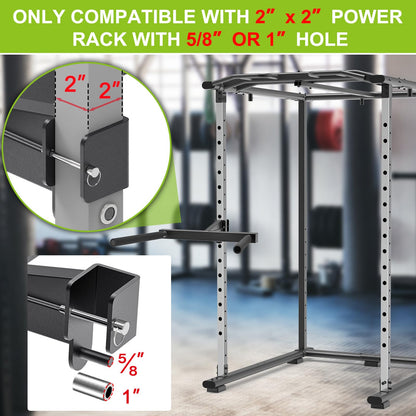 Kipika Y-Shaped Dip Bar for 2" x 2" Power Cage with 5/8" or 1" Hole - Dip Bar Attachments for Home Gym - Heavy Duty Power Rack Attachments - 2" x 2" Squat Rack Accessories for Strength Training