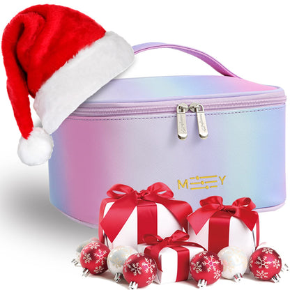 Gradient Makeup Bag Small Travel Cosmetic Bags for Teen Girls Zipper Pouch Makeup Organizer Waterproof Cute Pink Purple Blue Green(Rainbow Pink)