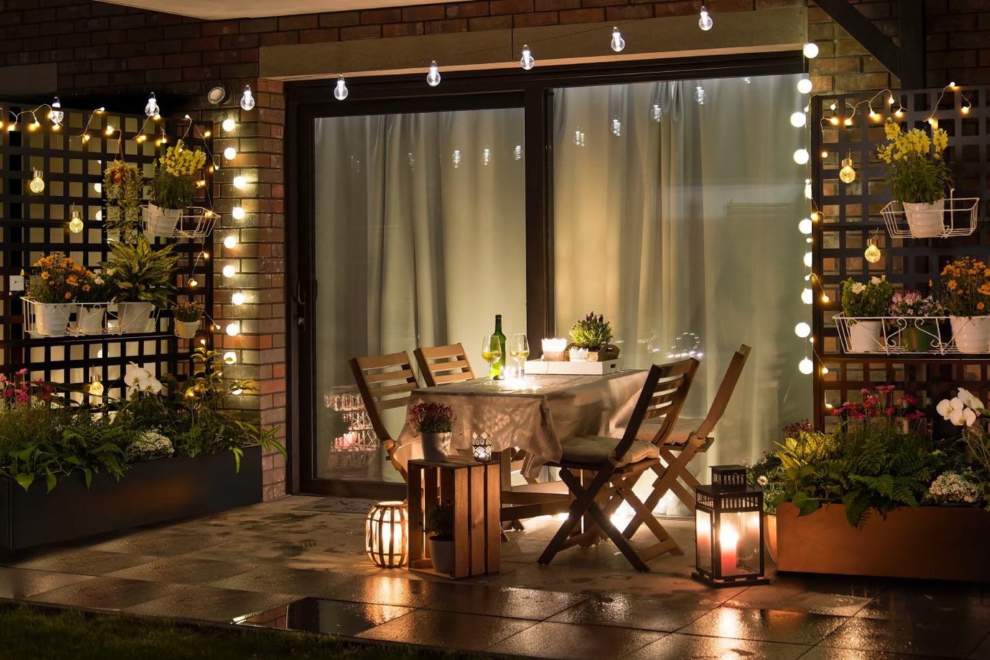 Metal Planter Box with Trellis, 71"x47"x16" Raised Garden Bed Outdoor with Privacy Screen & Lattice Trellis & Lockable Casters, Vertical Garden Box with Drainage Hole for Climbing Plants, Vegetable