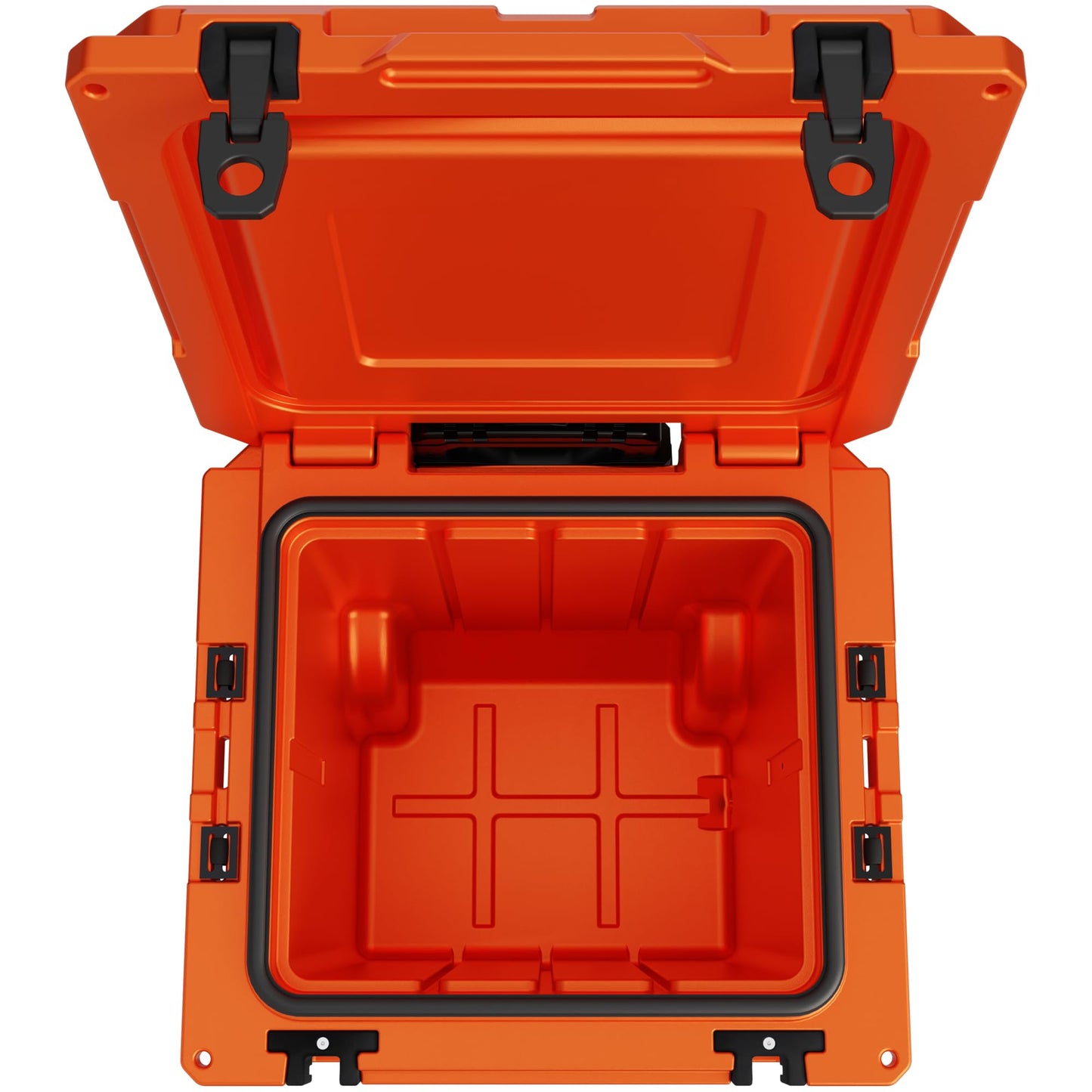 Cubix Outdoors QuadraX 46QT Wheeled Rotomolded Portable Hard Cooler for Camping, Fishing, Beach | Heavy Duty Insulated Ice Chest with Wheels and Handle | Cold Retention 5 Days (Ember Orange)