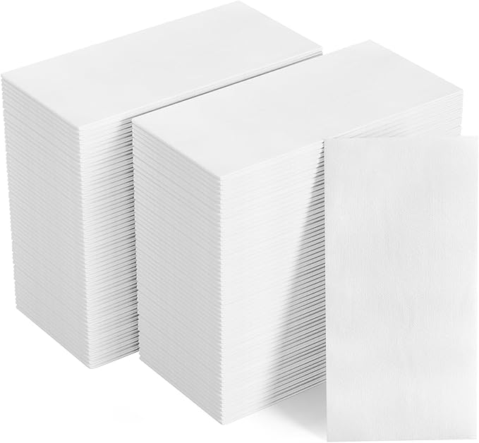 FOCUSLINE 480 Disposable Bathroom Napkins, Linen-Feel Paper Guest Towels