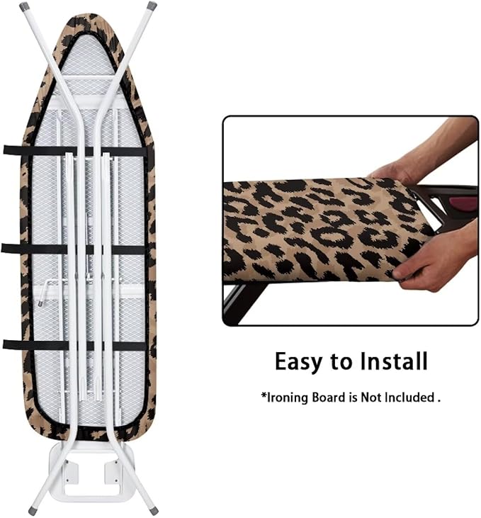 Brown Leopard Print Ironing Board Cover and Pad Soft Cover