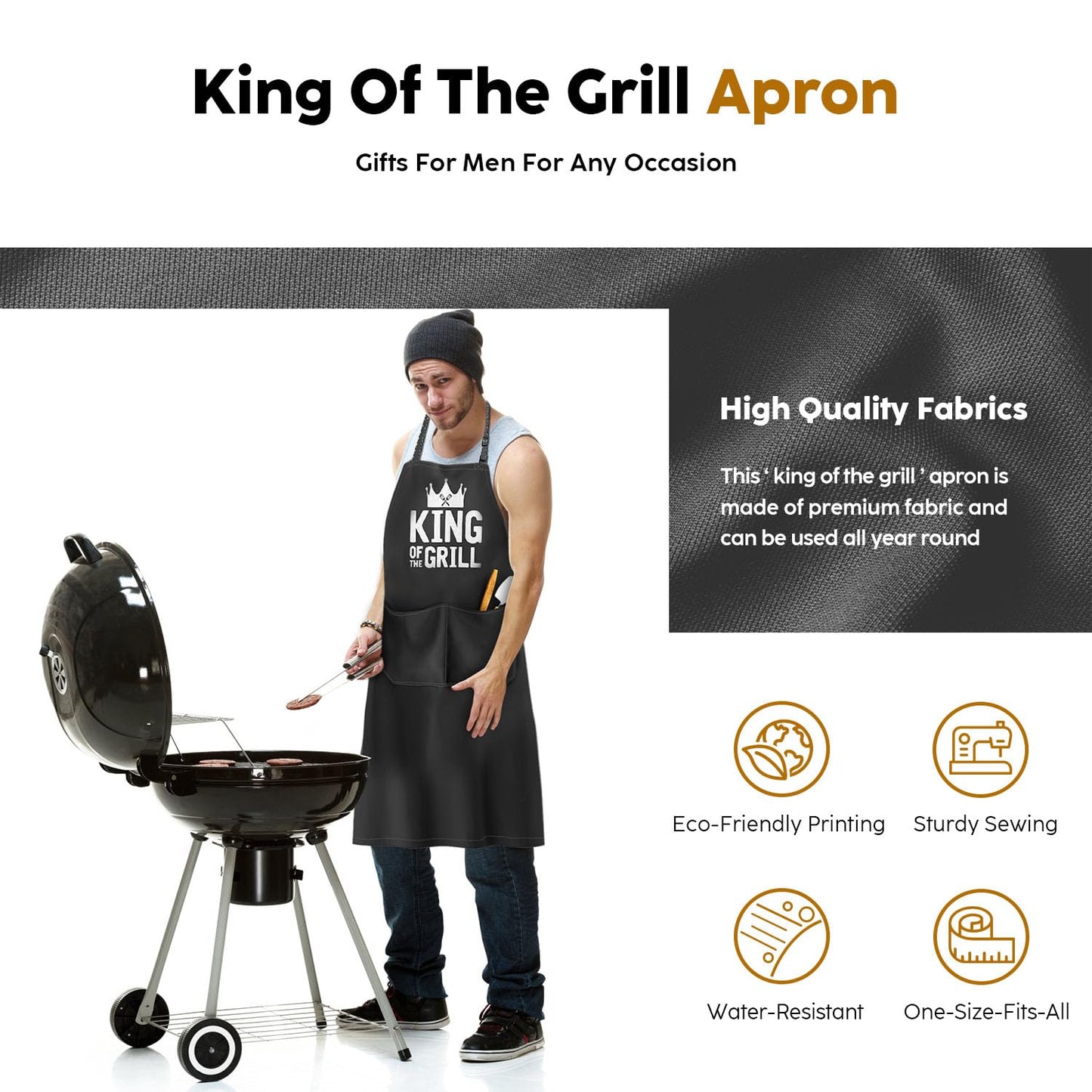 JDNFYGX Gifts for Men Dad Husband Boyfriend Brother, Funny Gifts for Him - Fathers Day, Birthday, Valentines Day, Grilling Gifts for Men, Cooking BBQ Grilling Aprons Gifts for Dad Him, Chef Gifts