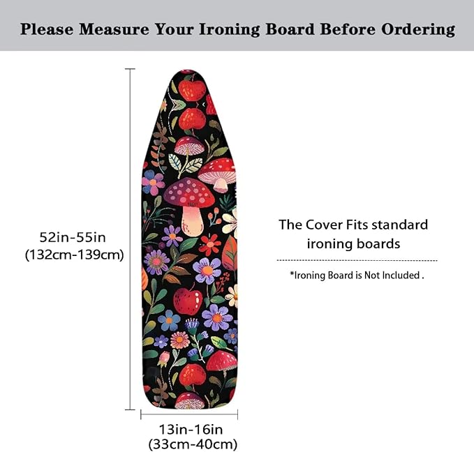 Mushroom Floral Ironing Board Cover Dust Covers Standard Ironing Board Full Size