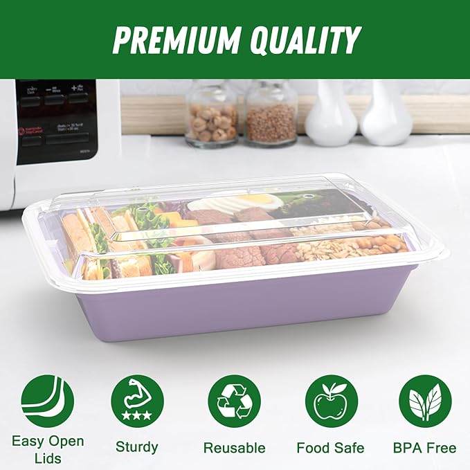 50 Pack 32 oz Meal Prep Containers Reusable