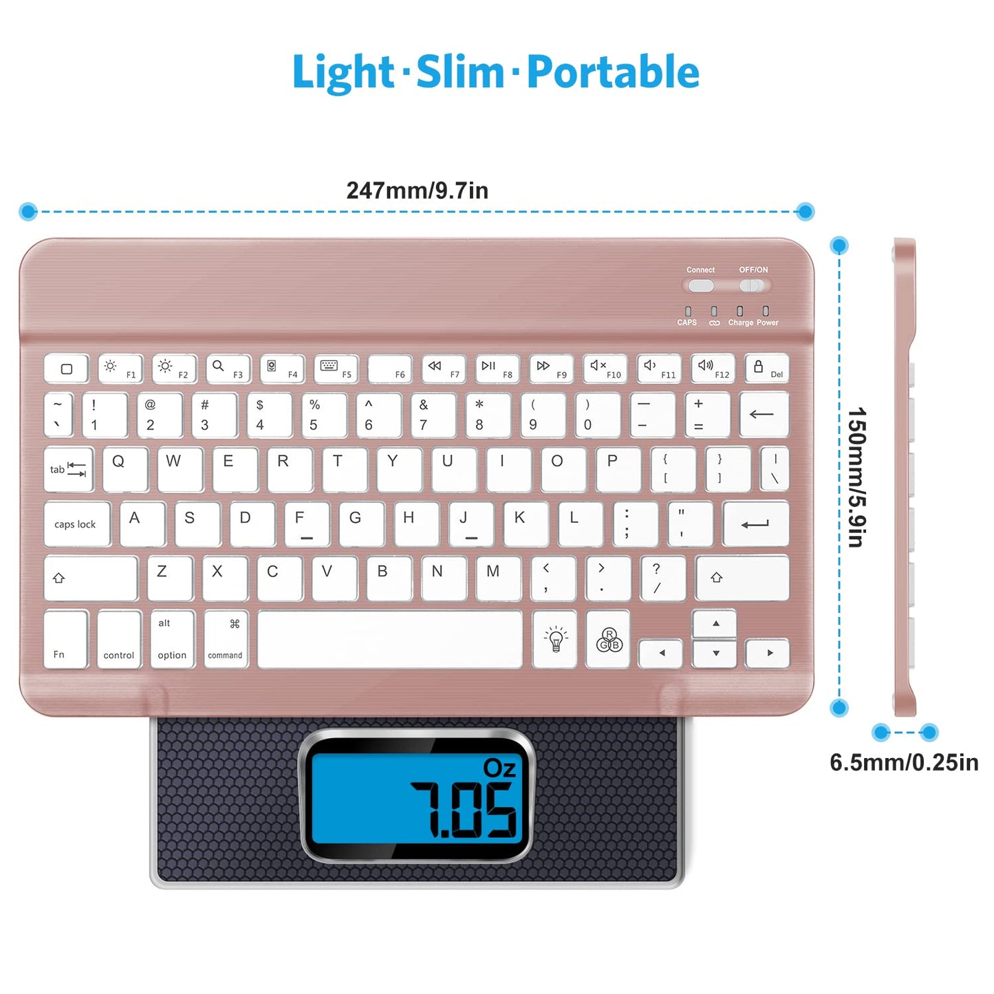 OMOTON Bluetooth Keyboard, Backlight Wireless Rechargeable Keyboard for iPad, iPad Pro, iPad mini, iPad Air with Illuminated LED (White)