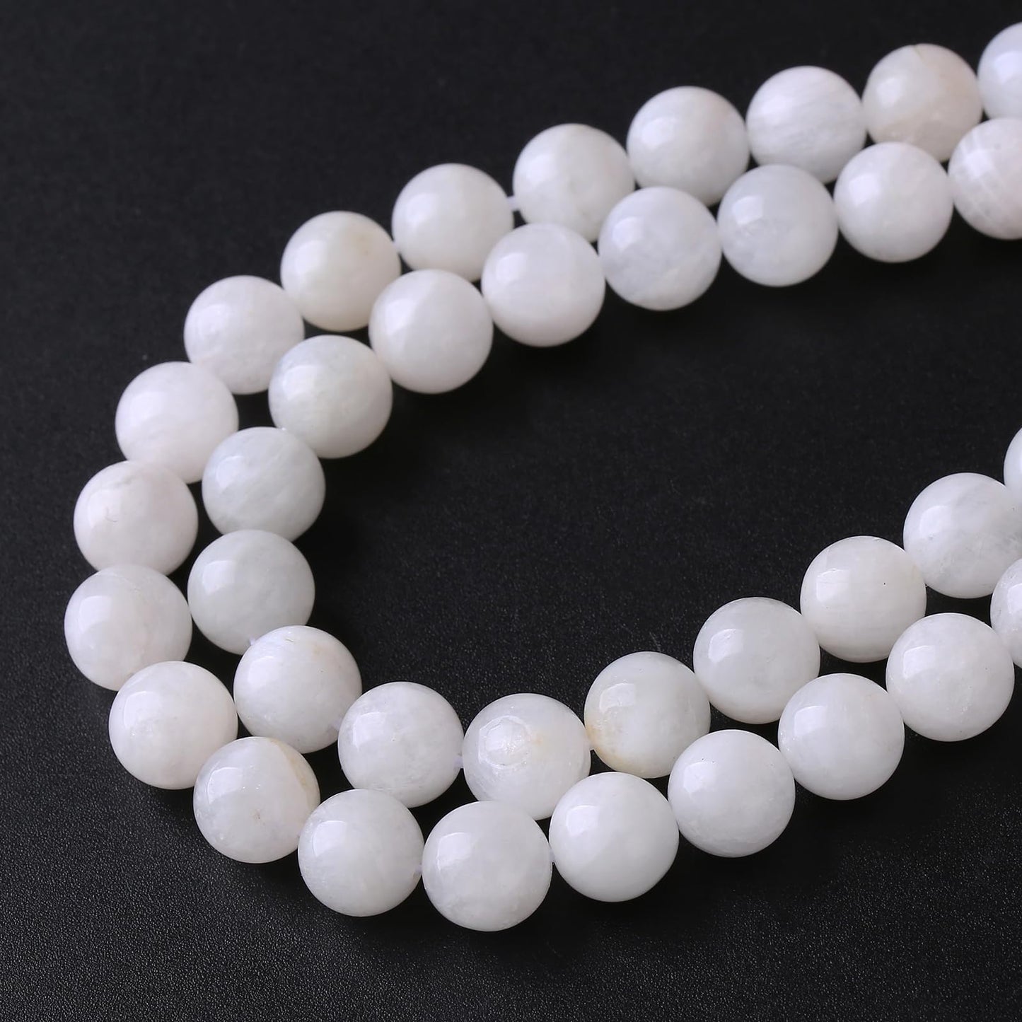 6MM 60PCS Natural Stone White Moonstone Gemstone Semi Precious Beads for Jewelry Making DIY Bracelet