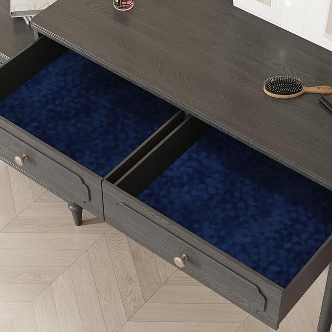 Navy Blue Curshed Velvet Wallpaper Self Adhesive Felt Fabric