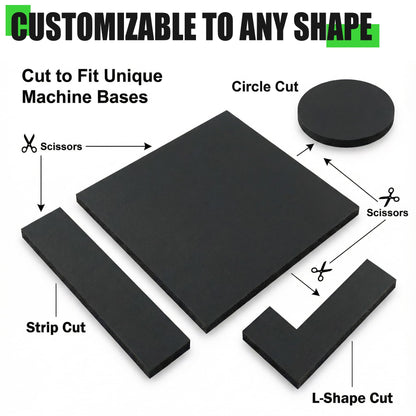 10-Pack Anti Vibration Pad, 6 x 6 x 1/8 inches, 2.7 pounds, Heavy Duty Rubber Anti-Vibration Isolation Pad for Air Compressor, HVAC, Air Conditioner Unit, Treadmill, Dryer and Washer