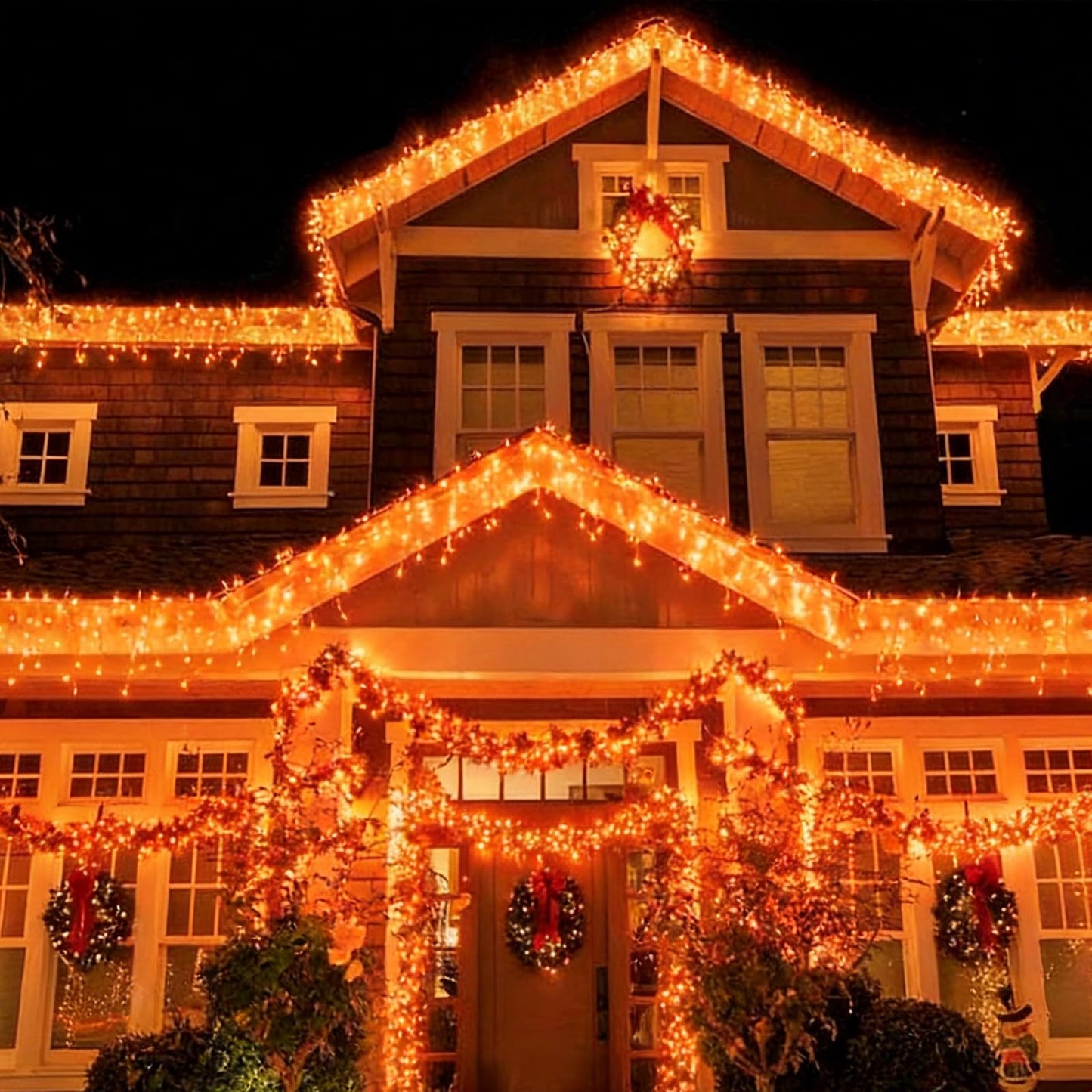 LAMPHOME Orange Thanksgiving Mini Lights, 100Count 19.6ft Autumn Fall String Lights,Connectable 120V Plug in Outdoor Halloween Home Christmas Tree Garden Holiday Party Patio Decor