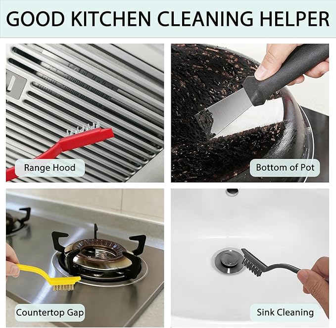 Crevice Cleaning Brush Set, Tight Spaces & More