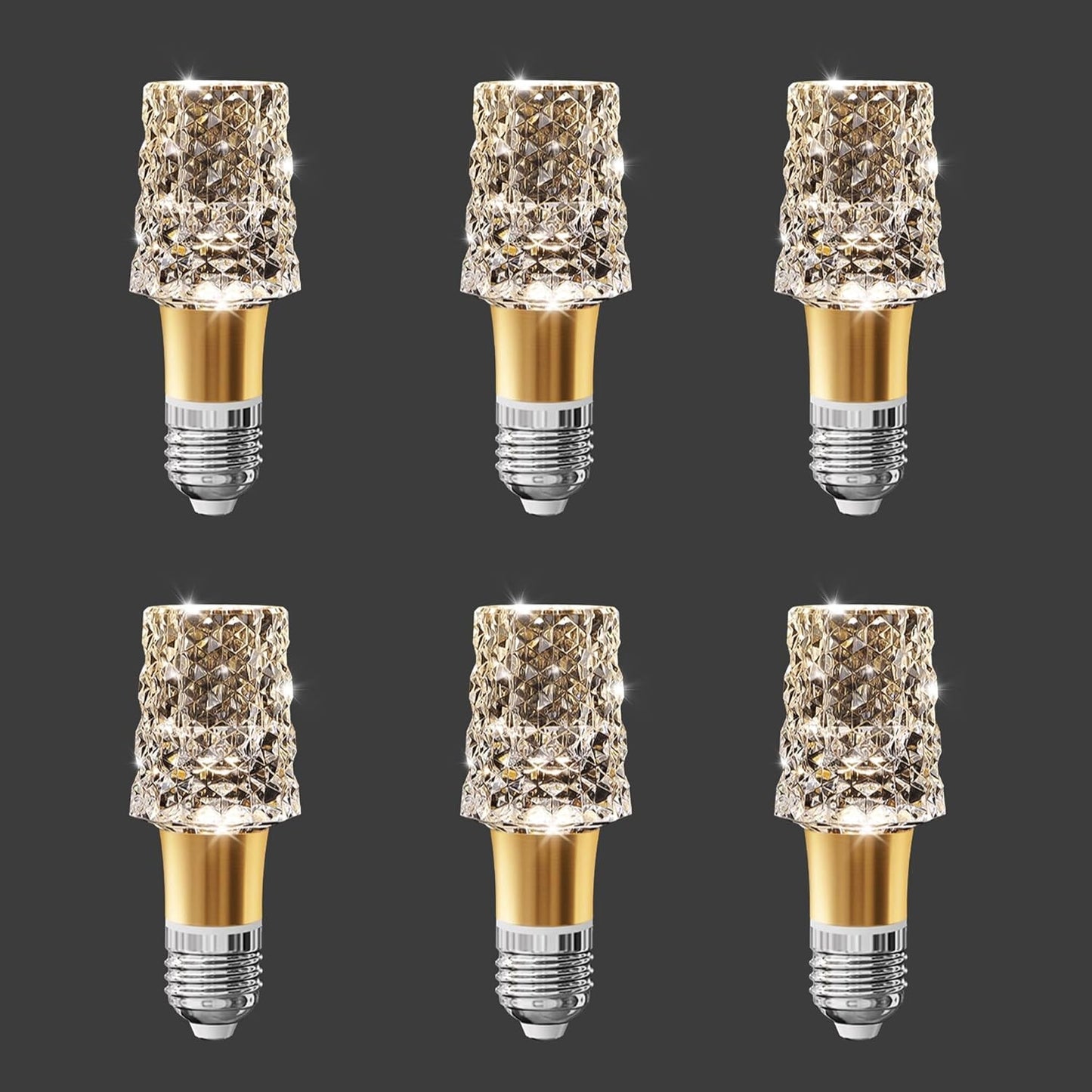 VIZBMYR 6pcs Acrylic Decorative E26 LED Light Bulbs 5w Equivalent 30 watt, Unique Fancy Light Bulb Warm 3000k,Non-dimmable Lightbulbs for Living Room Dining Room,150 Lumens (B014-Warm-3000k, 6pcs)