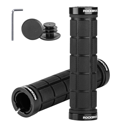 ROCKBROS Bike Handlebar Grips Bike Grips Double Lock On Comfortable Bicycle Handlebar Grips Non-Slip for Mountain Bike BMX Bike Scooter Beach Cruiser, Folding Bike