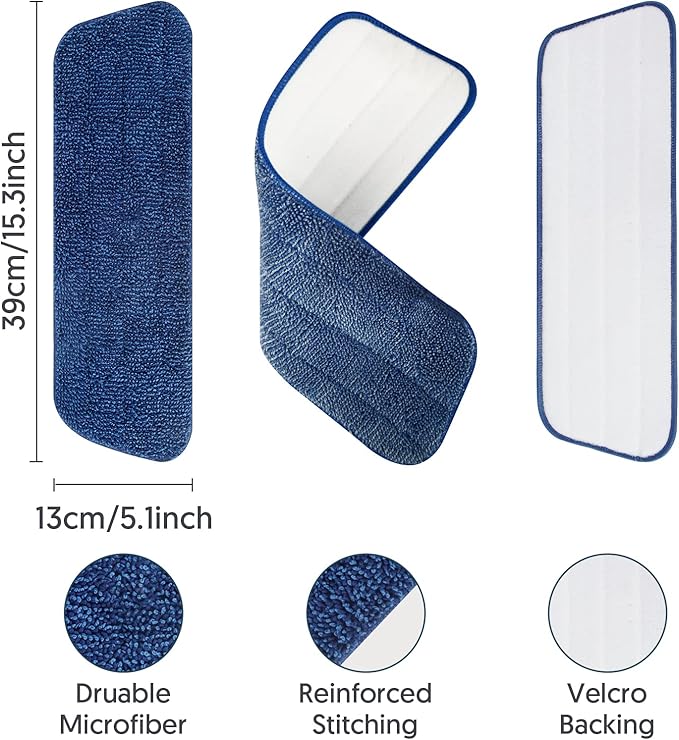 7 Count Reusable Microfiber Mop Pads
