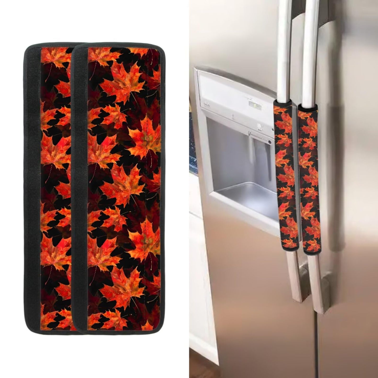 Yatixapu Fall Maple Leaf Fridge Handle Covers Set of 6 Washable Kitchen Appliances Gloves Anti-Static Refrigerator Handle Protector Keep Your Microwave Oven Dishwasher Clean from Food Stains