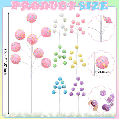 Daifunli 12 Pcs Pastel Christmas Decorations 12 Inch Candy Cane Christmas Tree Picks Macaron Lollipop Picks Candy Ornaments for Xmas Tree Topper Vase Filler Wreath DIY Crafts Home Decor Gifts