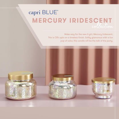 Capri Blue Havana Vanilla Scented Candles for Home - Mercury Iridescent Inverted Jar Candles - Housewarming Gifts for Women & Men - Long Burning Soy Wax Blend - Capri Blue Havana Vanilla (10 oz)