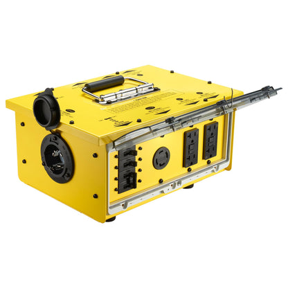 YARWELL Heavy-Duty 50 Amp Power Distribution Box – 125/250V, SS2-50P Inlet, IP67 Waterproof, (8) 20A GFCI 5-20R Receptacles & (2) 30A Locking Outlets for Jobsite, Generator, RV, Outdoor Use