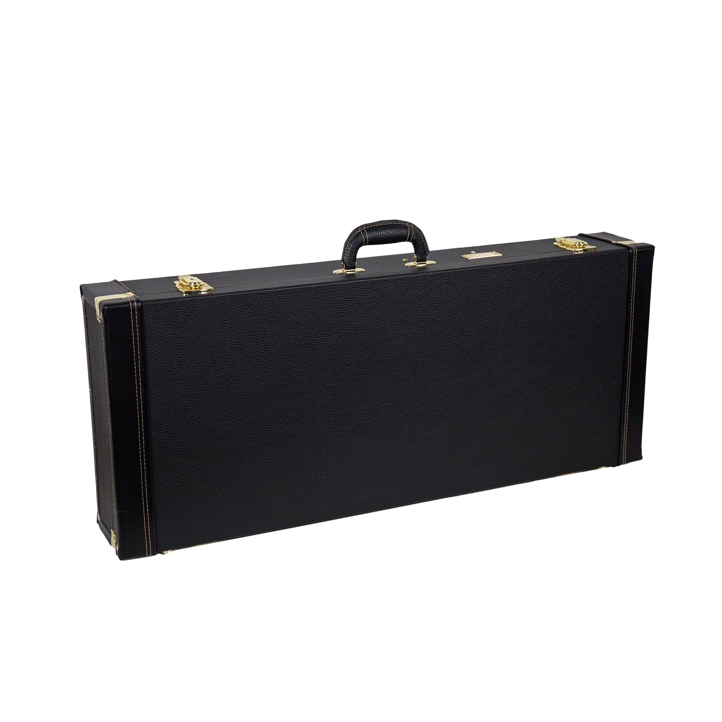 Crossrock Hard-Shell Wooden Case fits F-style Mandola-Stainless Steel Latches, Sponge Lining, Metal Feet, Storage Space - Black (CRW620MLBK-R)