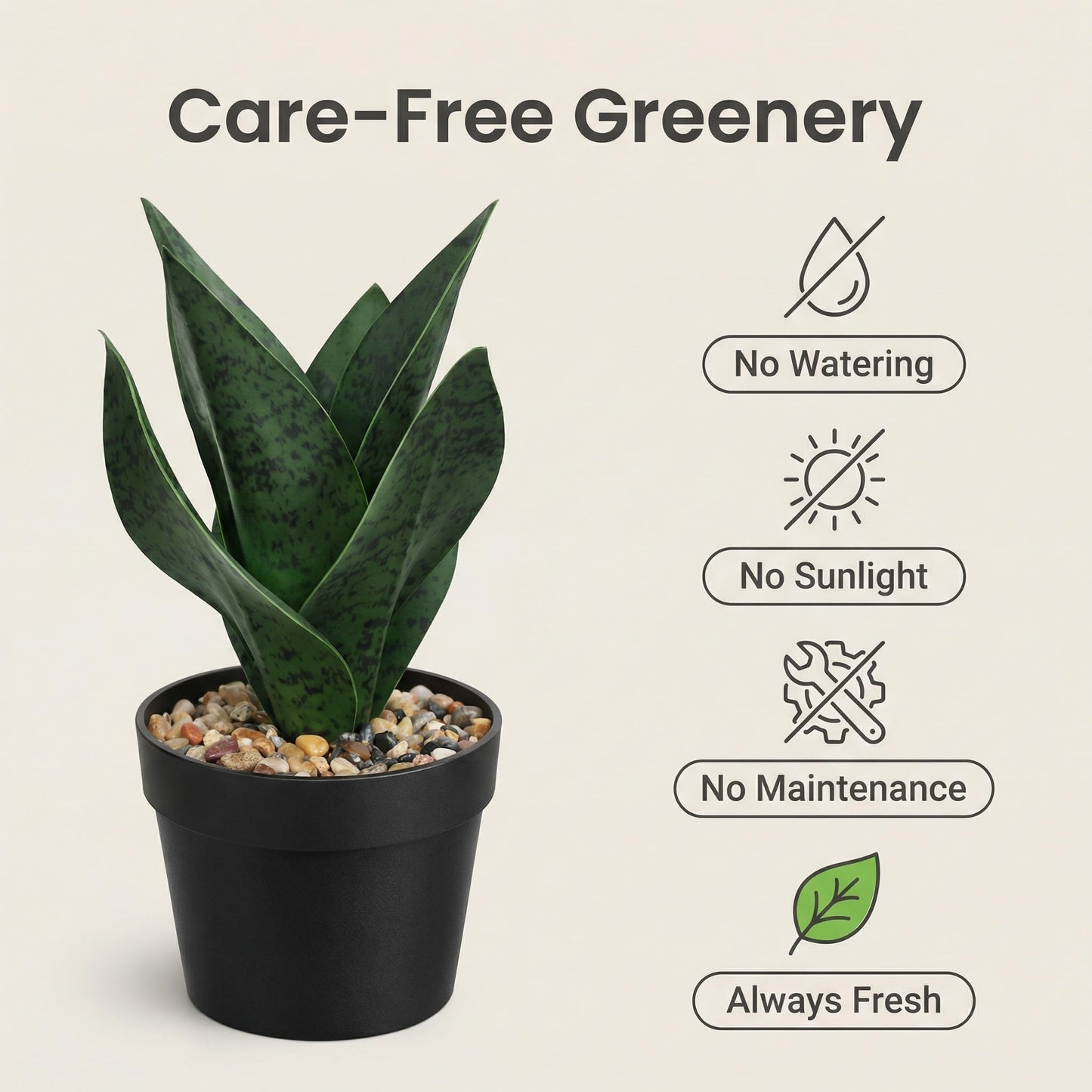 Tisuvimy Artificial Snake Plant in Matte Pot Small Faux Sansevieria Potted with Fixed Stones,9.8" Fake Fake Sansevieria Aloe Tropical Plant for Home Shelf Office Desk Bathroom Room Decor