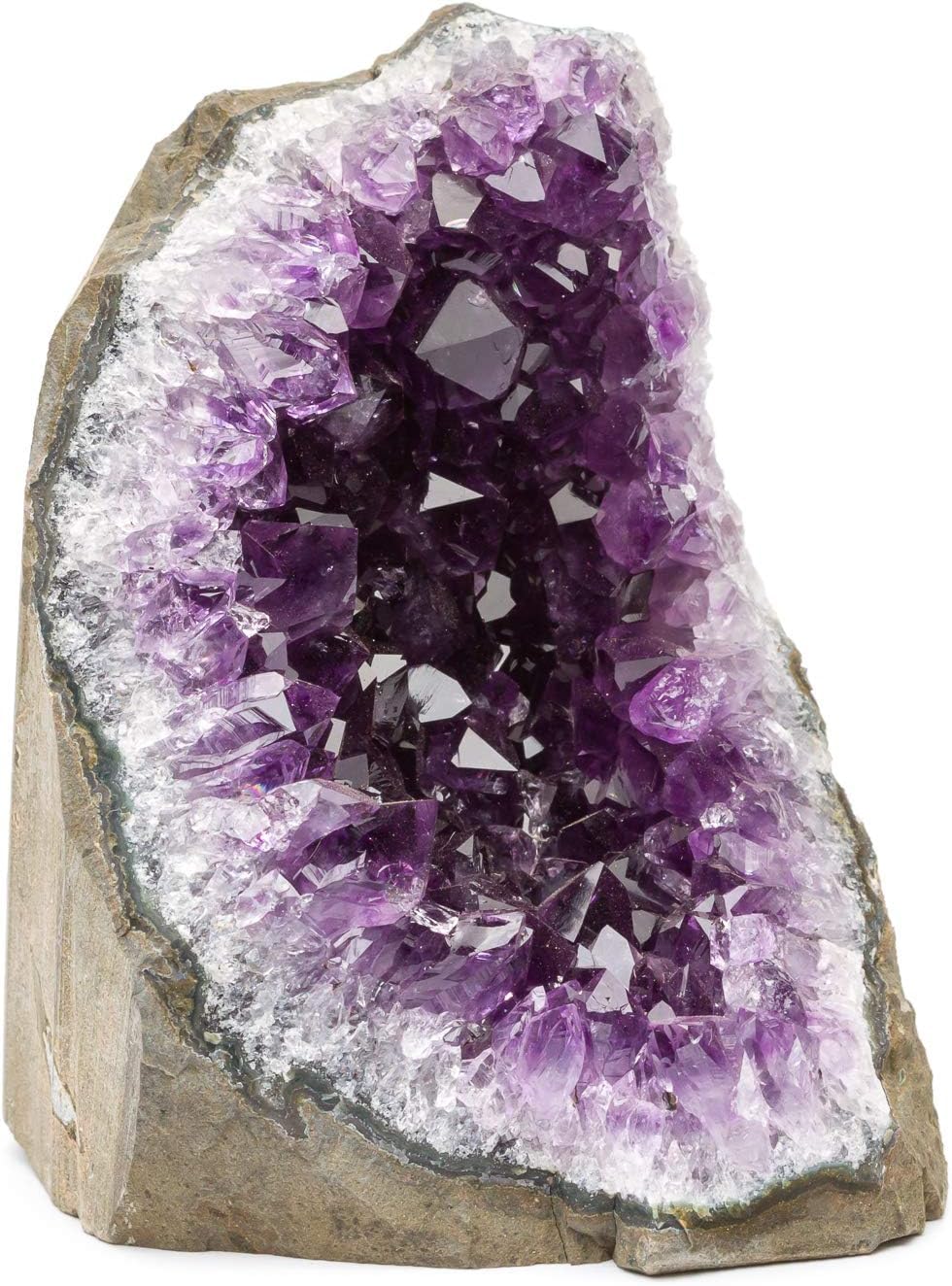 DesertUSA Uruguayan Amethyst Crystal Clusters Cut Base from Basalt Plus, Bonus Mineral Included (1 to 1.5 lbs, Deep Purple Amethyst)