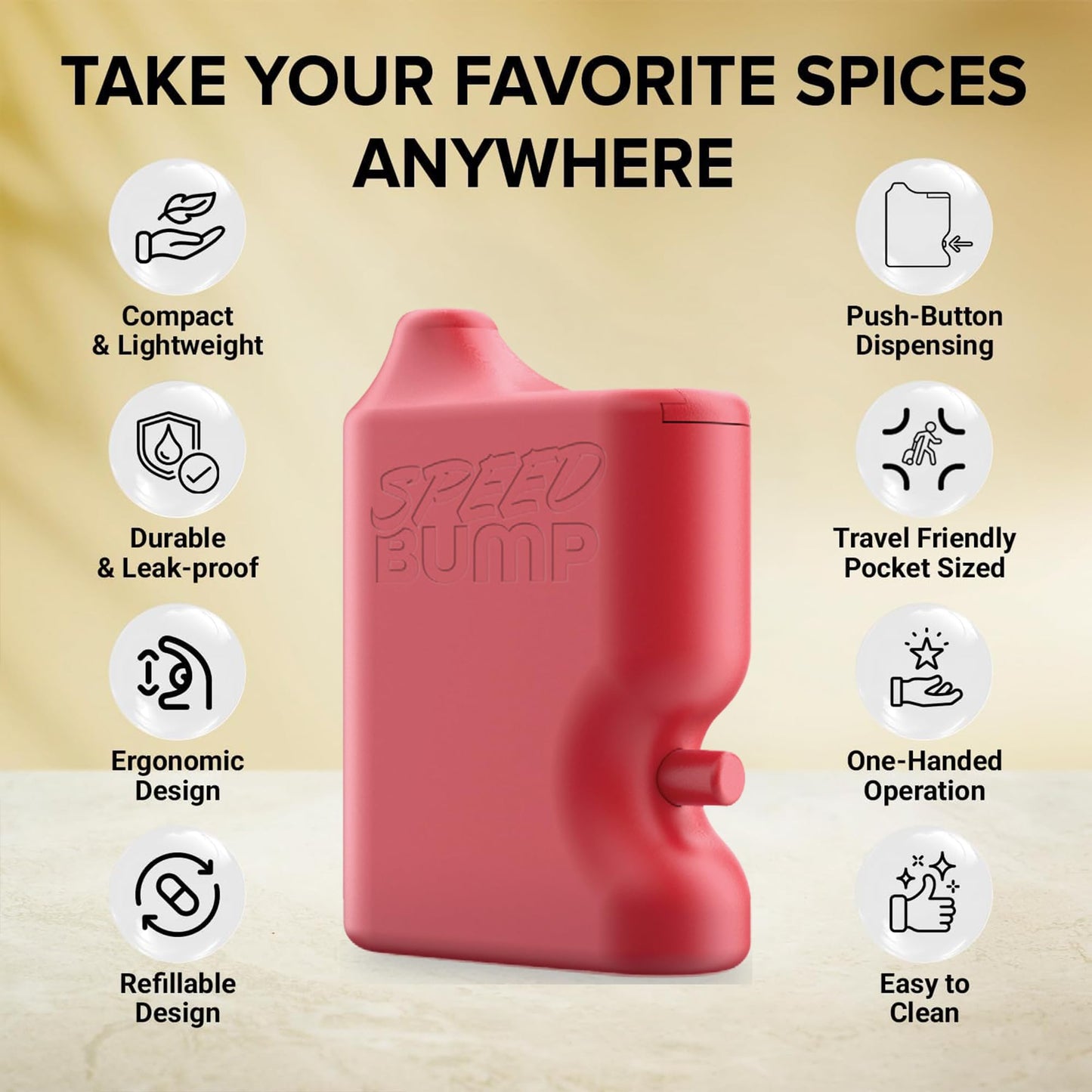 Portable Pepper Shaker (Red) - Versatile Seasoning Set, Multi Functional Salt Dispenser Spice Shakers for Easy Use - Convenient & Durable Plastic Salt and Pepper Dispenser for Fine Spices