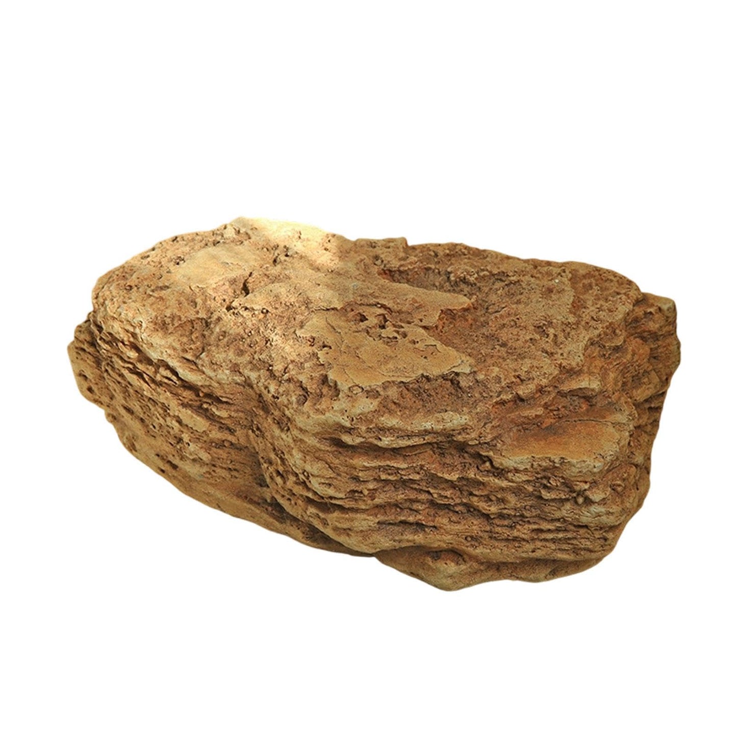 MYCENSE Artificial Landscape Rock, Decorative Stone, Realistic Model Faux Landscape Rock for Patio Outdoor Backyard Garden, Style F 27x11x16cm Brown