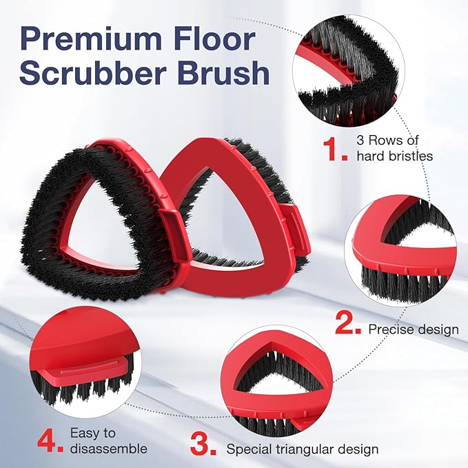 2 Pack 2-Tank Spin Mop Scrub Brush Head Replacement