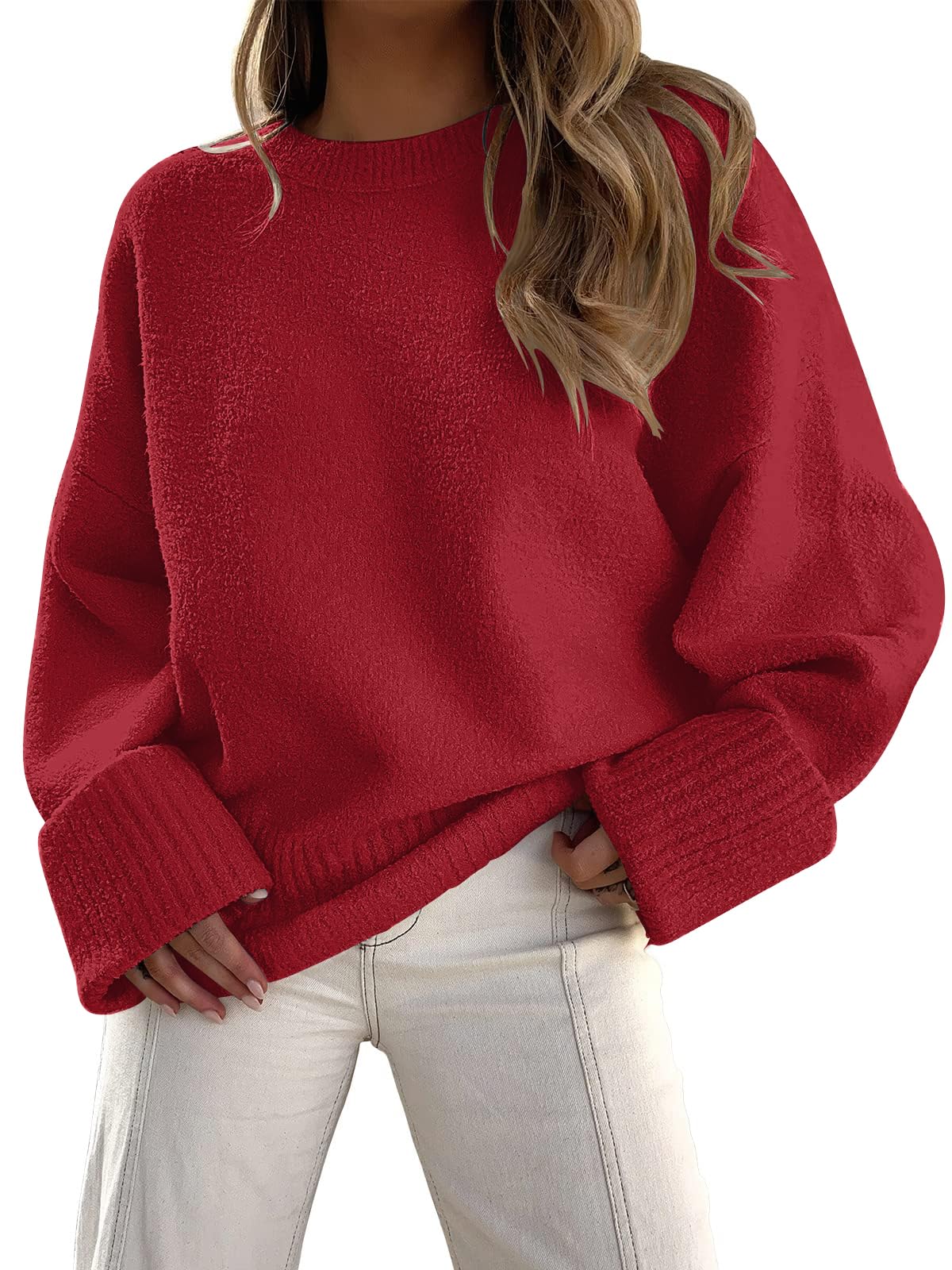 LILLUSORY Women's Oversized Sweaters Fuzzy Chunky Warm Pullover Sweater