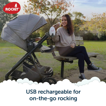 Rockit Rocker Rechargeable - Baby Sleep Aid Gently Rocks Any Stroller or Buggy, Adjustable Speed with 60 Minute Timer - Buggy Rocker - Fits All Pushchairs & Prams to Create a Baby Bouncer