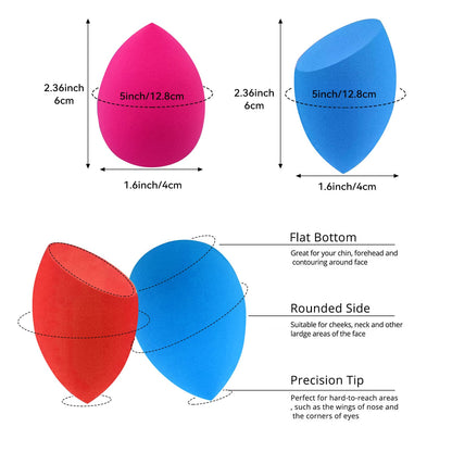 12 Pcs Black Makeup Sponges for Foundation Bulk Latex-Free Reusable big Beauty Sponge Blender Cosmetic Applicator For Powder Cream and Liquid Makeup Tools Set