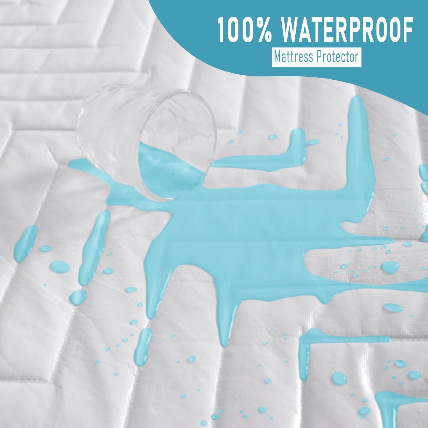 NTBAY Waterproof Mattress Protector, Quilted Twin Fitted Mattress Cover with 15" Deep Pocket- Machine Washable - Soft Mattress Pad Cover, Black