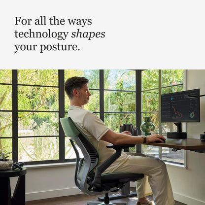 Steelcase Gesture Office Chair - Ergonomic Work Chair with Wheels for Carpet - Comfortable - Intuitive-to-Adjust for Desk - 360-Degree Arms - Graphite Gray Fabric