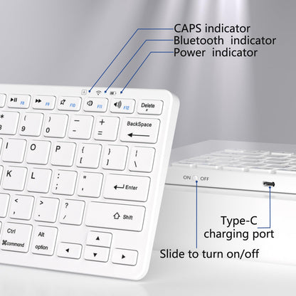 MMK Bluetooth Keyboard, Tablet Keyboard Compatible iPad 11th Generation,iPad 10th/9th/8th & Air 5th/4th, iPda Pro 13/12.9/11-Inch and Air 13/11-Inch Models and More Bluetooth-Enabled Devices-White