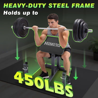 HEMERIS Preacher Curl Bench, Max Load 450 LBS Strength Training Bench Home Gym Bench Fitness Equipment,6-Level Seated Barbell Dumbbell Bicep Curl Machine Weight Bench(Black)
