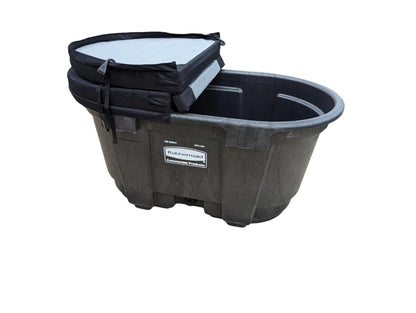 Polar Protector -100 Gallon Oval Stock Tank HARD Insulated Hot Tub Cover Ice Water Therapy Ice Bath Cold Water 100 Gallon Waterproof Rip Proof Tough Keeps Clean Hook Attachment