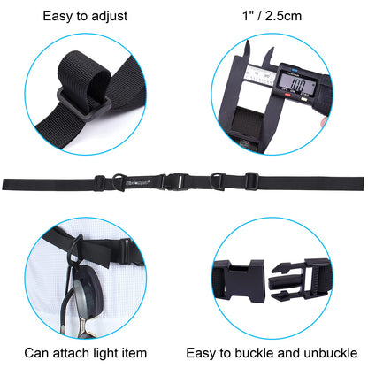 Wisdompro Backpack Chest Strap, Heavy Duty Adjustable Backpack Sternum Strap Chest Belt with Quick Release Buckle for Hiking and Jogging - with Slide Locks (Black)