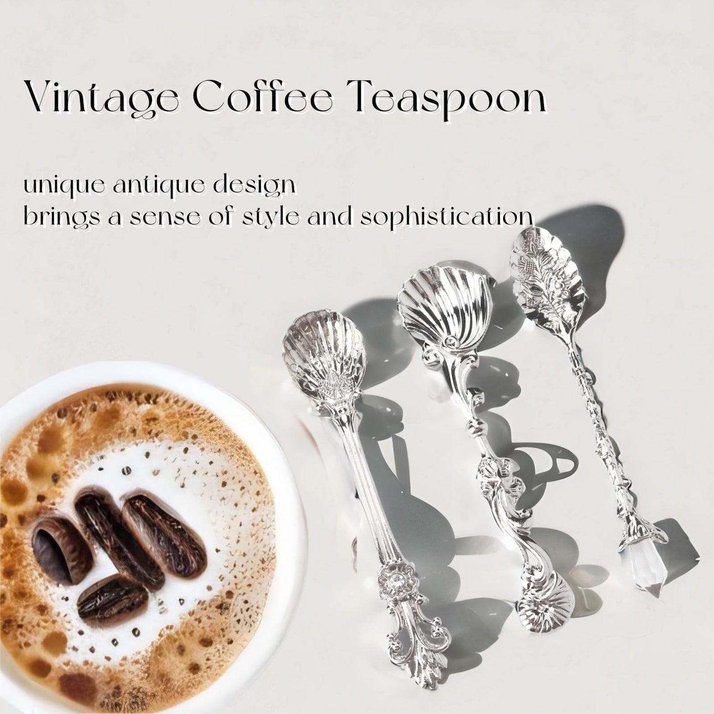 Coffee Espresso Spoons Set of 6 Tiny Spoon Vintage Cutlery Sugar Spoon Tea Dessert Soup Spoons Teaspoons Coffee Stirrers for Kitchen Dining Bar